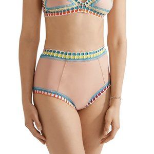 KIINI Luna crochet-trimmed high-rise bikini briefs